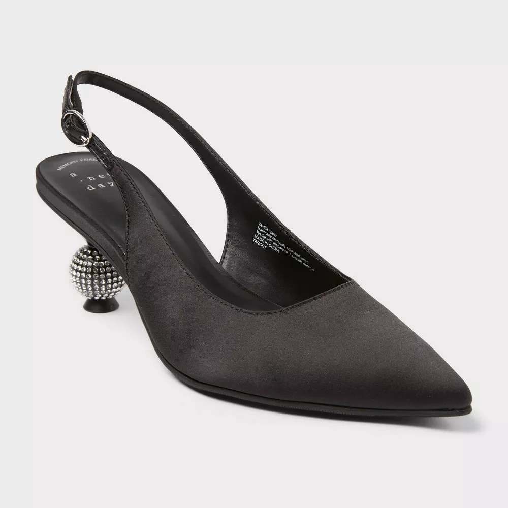 Women's Heels A New Day Simone Rhinestone Black 8 New In Box
